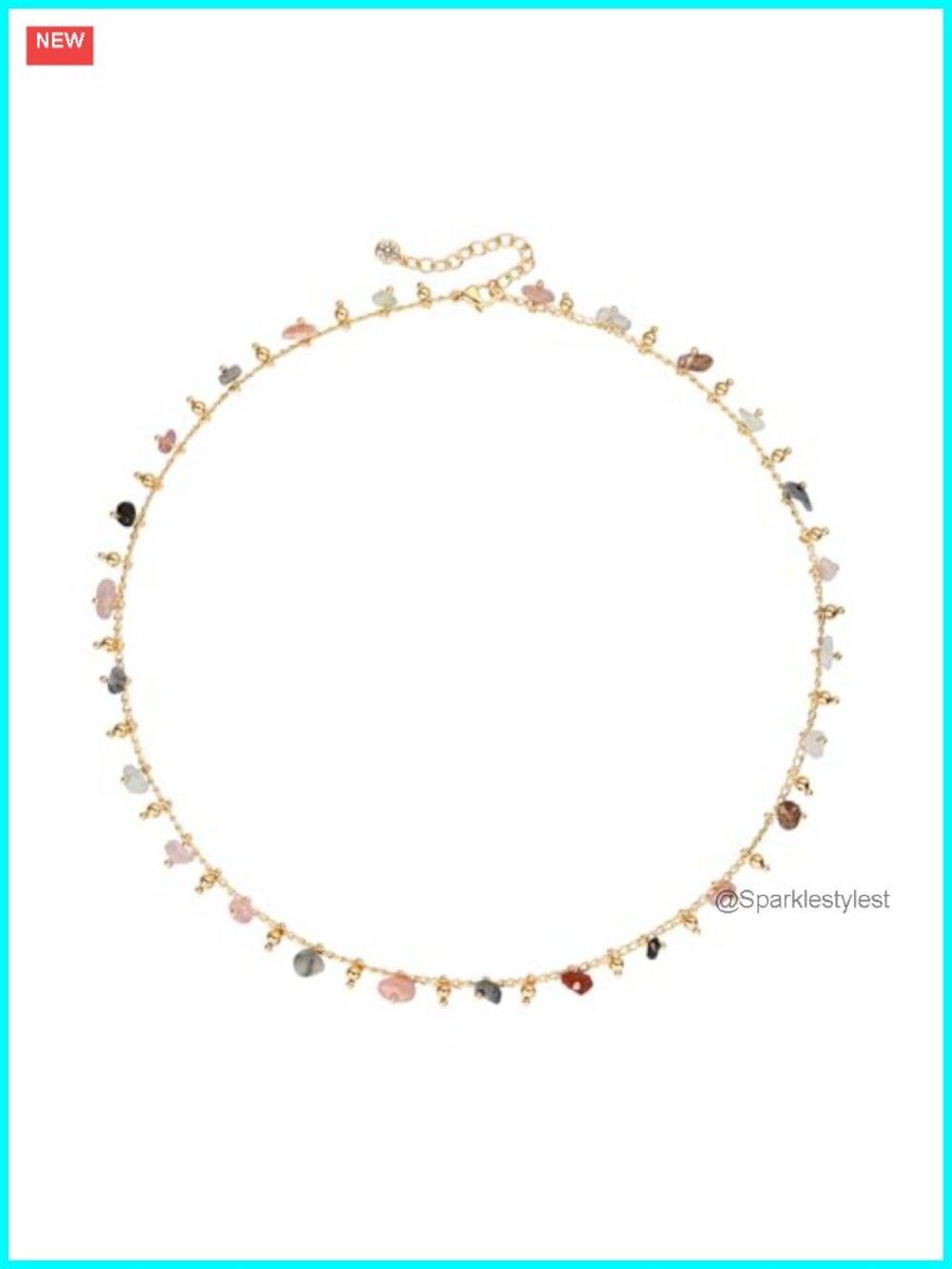 14K Gold Plated Beaded Choker Necklace Dainty Pearl 16in Adjustable